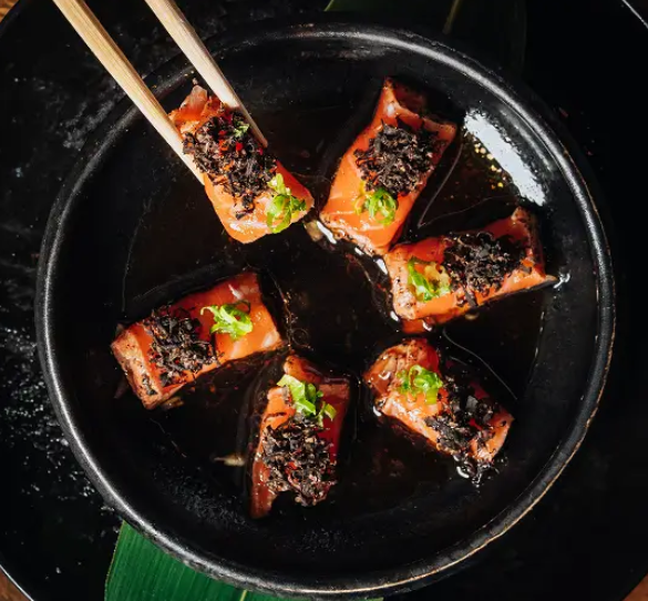 A plated dish at Komodo Miami